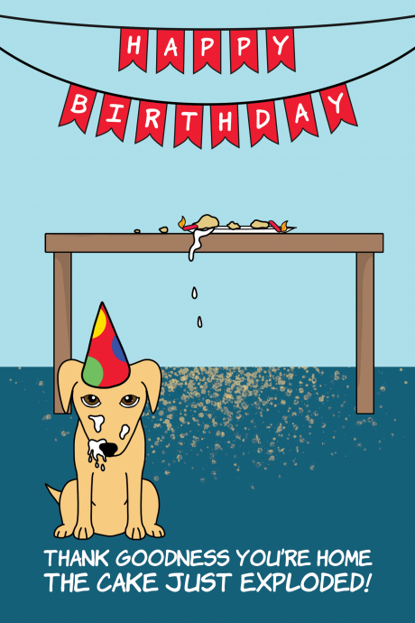 Cake Explosion Birthday Card