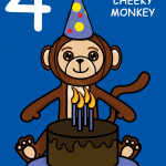 Cheeky Monkey Nephew 4th Birthday Card