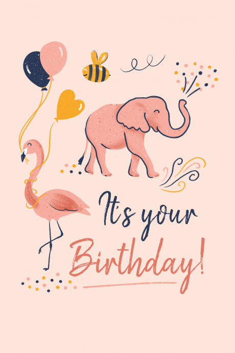 Flamingo and Elephant Birthday