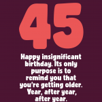 Insignificant 45th Birthday