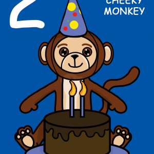 Cheeky Monkey Grandson 2nd Birthday Card