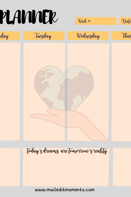 Weekly Planner-The heart of our world