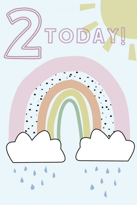 2 Today - Happy Birthday Card