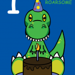 Roarsome Son 1st Birthday Card
