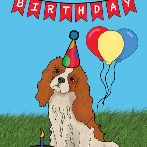 Happy Birthday King Charles Spaniel Dog Card