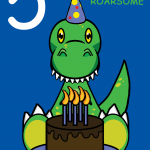 Roarsome Nephew 5th Birthday Card