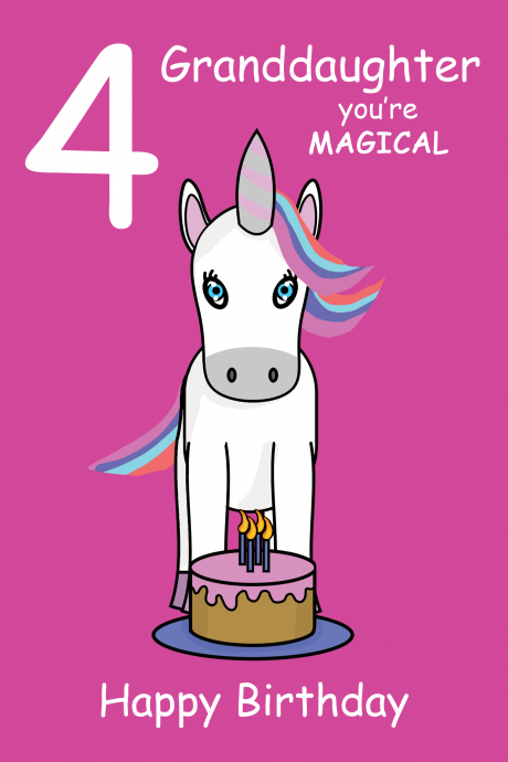 Magical Granddaughter 4th  Birthday Card