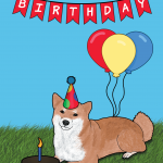 Happy Birthday Shiba Inu Dog Card