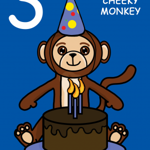Cheeky Monkey Nephew 3rd Birthday Card