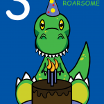 Roarsome Son 3rd Birthday Card