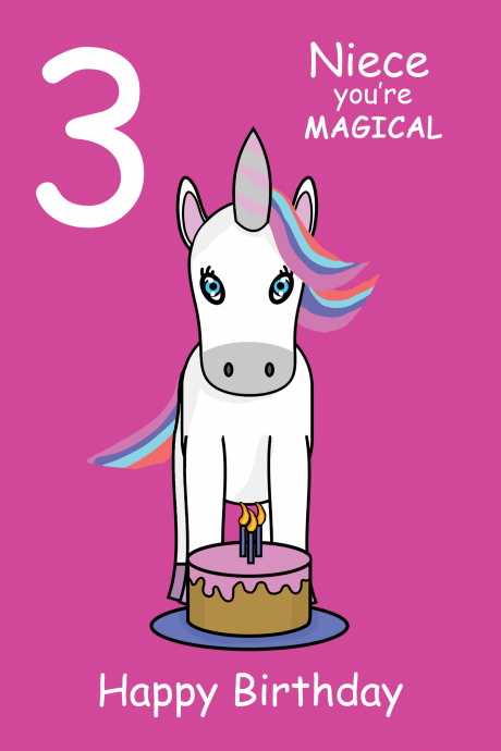 Magical Niece 3rd  Birthday Card