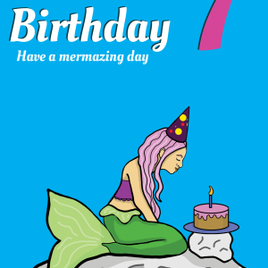 Mermaid 7th Birthday Card