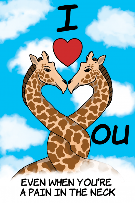 I Love You Giraffe Pun Card
