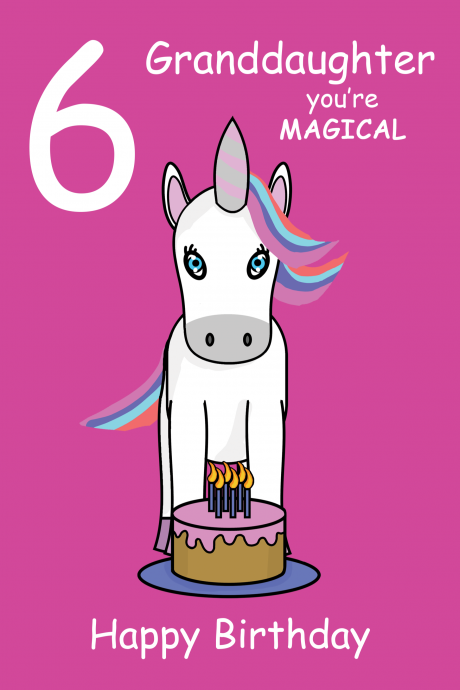 Magical Granddaughter 6th  Birthday Card
