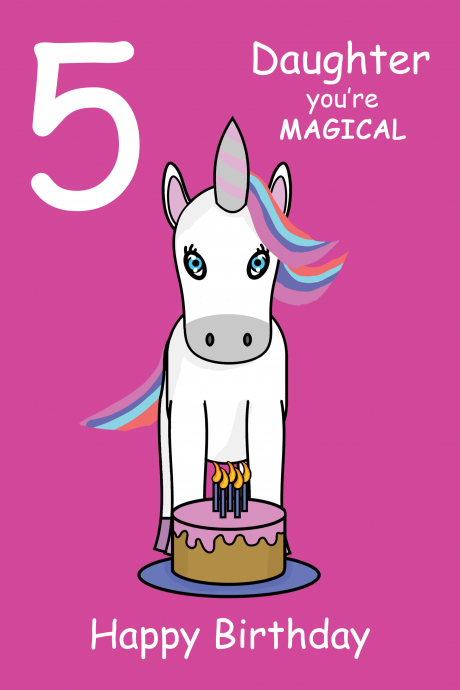 Magical Daughter 5th  Birthday Card