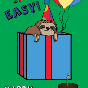 Sloth In A Box Take It Easy Happy Birthday Card
