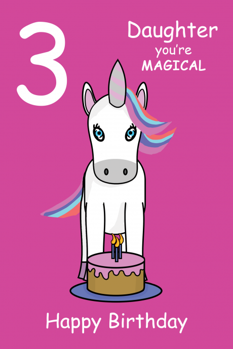Magical Daughter 3rd  Birthday Card