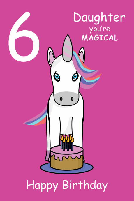 Magical Daughter 6th  Birthday Card