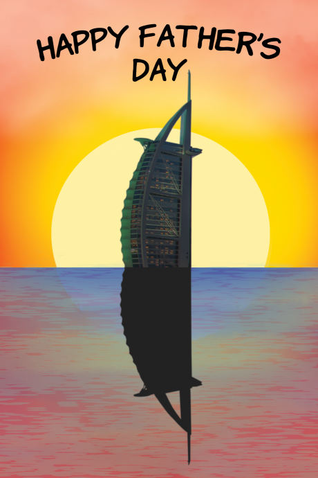 Burj Al Arab Sunset Father's Day Card
