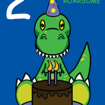 Roarsome Nephew 2nd Birthday Card
