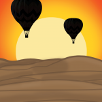 Happy Birthday Hot Air Balloon Sunset Card