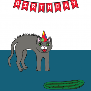 Scaredy Cat Happy Birthday Card