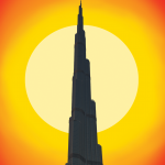 Burj Khalifa Sunset Thank You Card