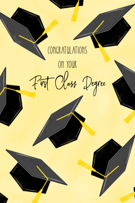 Congratulations On Your First Class Degree Card