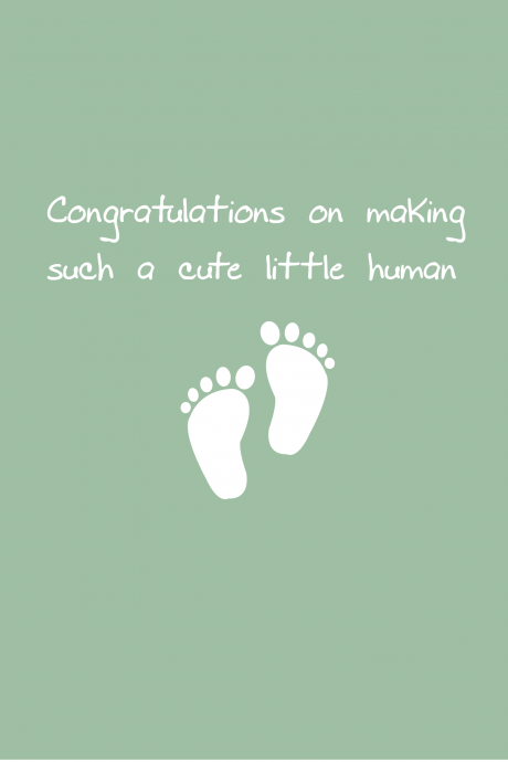 Cute Little Human - New Baby Card