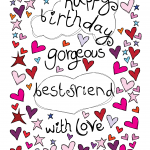 Happy Birthday Card Gorgeous Best Friend With Love