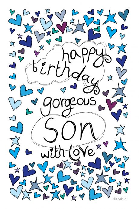 Happy Birthday Card Gorgeous Son With Love