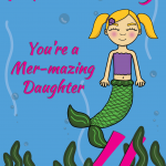 4 Today Mer-mazing Daughter Mermaid Birthday Card