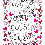 Happy Birthday Card Gorgeous Cousin With Love