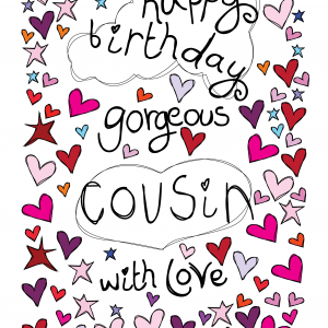 Happy Birthday Card Gorgeous Cousin With Love