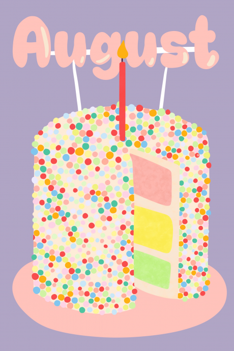 August Rainbow Cake