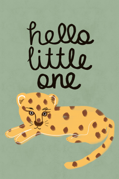 Hello Little One Leopard Baby Card