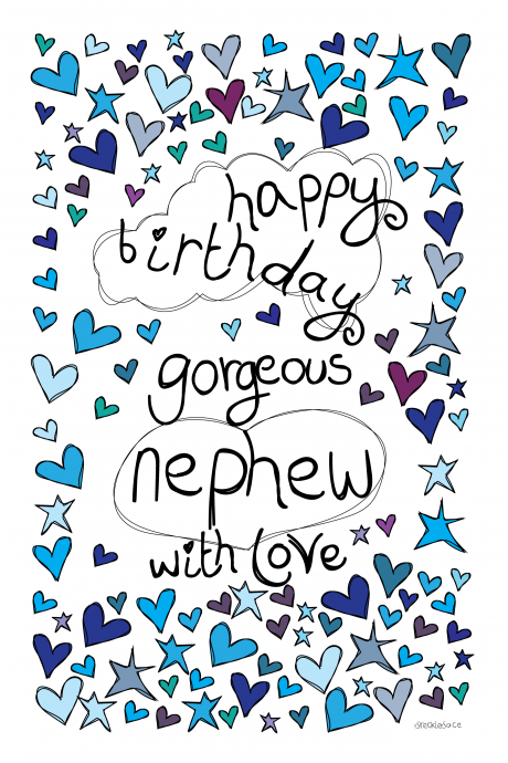 Happy Birthday Card Gorgeous Nephew With Love