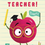 Thank you Teacher Cute Apple Card