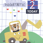 Digger Second Birthday Card