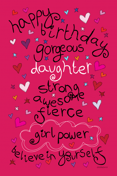 Happy Birthday Gorgeous Daughter - Girl Power