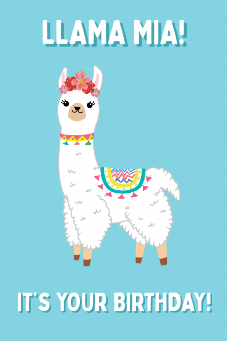 Llama Mia - Happy Birthday Card