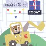 Digger Fourth Birthday Card