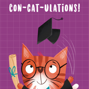 Con-cat-ulations Cat Graduation Card