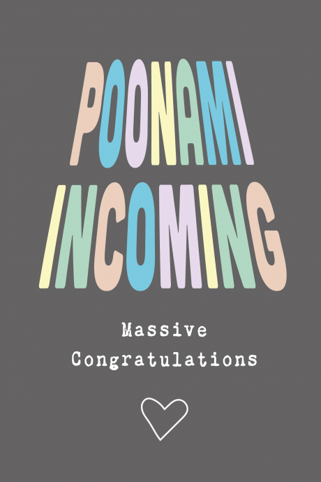 New Baby, Poonami congratulations Card