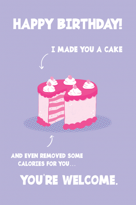 Removed some calories for you Birthday Card