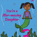 3 Today Mer-mazing Daughter Mermaid Birthday Card