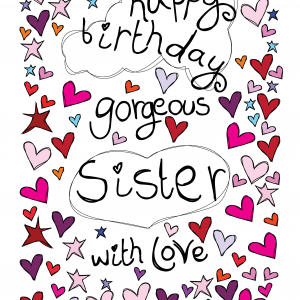 Happy Birthday Card Gorgeous Sister With Love