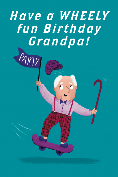 Grandpa Have a Wheely Fun Birthday Card