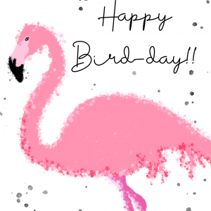 Flamingo Bird-Day Card