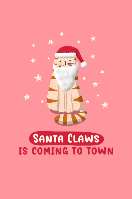 Santa Claws Christmas Card